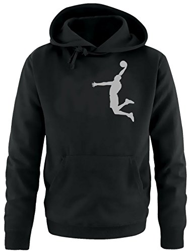 Coole-Fun-T-Shirts Dunk Basketball Slam Dunkin Kinder Sweatshirt mit Kapuze Hoodie schwarz-Gray, Gr.140cm von Coole-Fun-T-Shirts