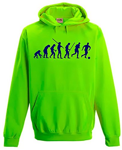 coole-fun-t-shirts Fussball Evolution ! Kinder NEON Sweatshirt Green Kinder 9/11 Jahre von coole-fun-t-shirts