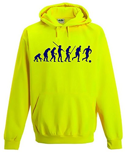 coole-fun-t-shirts Fussball Evolution ! Kinder NEON Sweatshirt gelb Kinder 7/8 Jahre von coole-fun-t-shirts