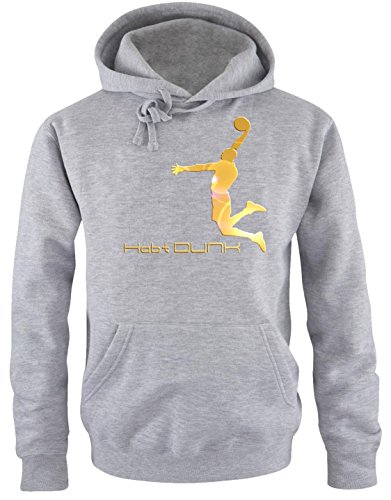 Coole-Fun-T-Shirts Habt Dunk Basketball Slam Dunkin Kinder Sweatshirt mit Kapuze Hoodie Gray-Gold, Gr.152cm von Coole-Fun-T-Shirts