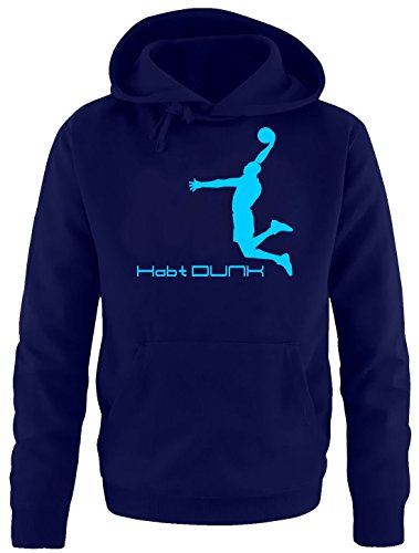 Coole-Fun-T-Shirts Habt Dunk Basketball Slam Dunkin Kinder Sweatshirt mit Kapuze Hoodie Navy-Sky, Gr.140cm von Coole-Fun-T-Shirts