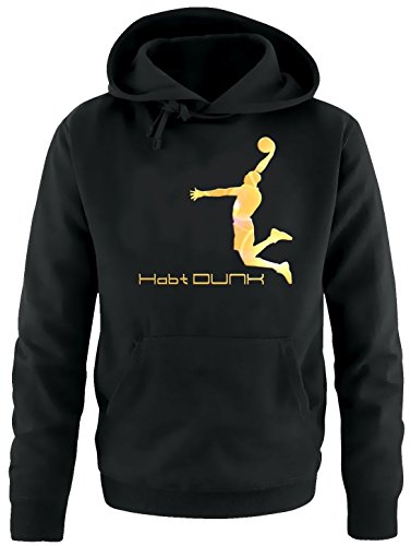 Coole-Fun-T-Shirts Habt Dunk Basketball Slam Dunkin Kinder Sweatshirt mit Kapuze Hoodie schwarz-Gold, Gr.152cm von Coole-Fun-T-Shirts