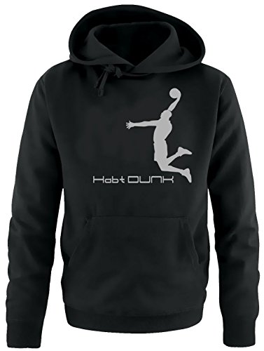 Coole-Fun-T-Shirts Habt Dunk Basketball Slam Dunkin Kinder Sweatshirt mit Kapuze Hoodie schwarz-Gray, Gr.140cm von Coole-Fun-T-Shirts