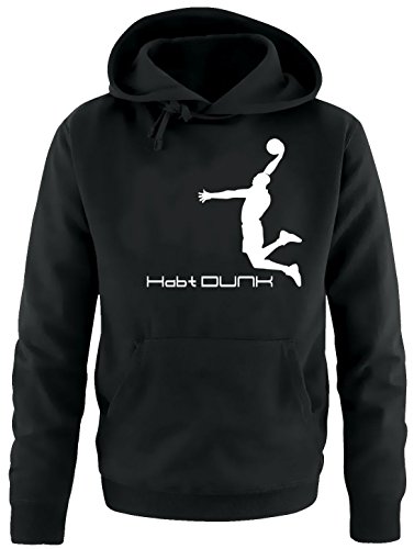 Coole-Fun-T-Shirts Habt Dunk Basketball Slam Dunkin Kinder Sweatshirt mit Kapuze Hoodie schwarz-Weiss, Gr.128cm von Coole-Fun-T-Shirts