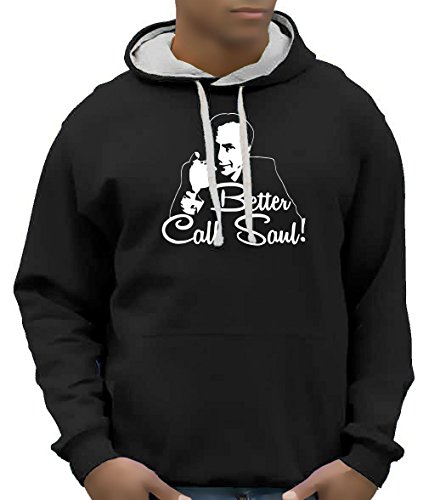 Coole-Fun-T-Shirts Herren Better Call Finger-Saul Goodman BICO Sweatshirt, Schwarz (schwarz-grau), Large von Coole-Fun-T-Shirts