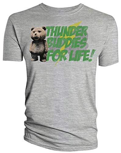 Coole-Fun-T-Shirts Herren Donner Buddy Song Teddy Fuck You T-Shirt, Grau, XXL von Coole-Fun-T-Shirts