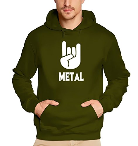 Coole-Fun-T-Shirts Herren Metal Kapuzenpullover, Grün (Oliv), XX-Large von Coole-Fun-T-Shirts