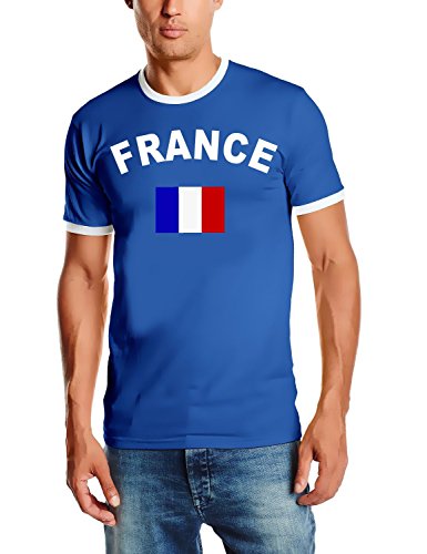 Coole-Fun-T-Shirts Herren T-Shirt Frankreich Ringer, blau, L, 10830_Frankreich_HERI_GR.L von Coole-Fun-T-Shirts