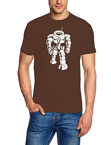 Coole-Fun-T-Shirts Herren T-Shirt Sheldon Robot Big Bang Theory!, braun-Weiss, L, BK104 von Coole-Fun-T-Shirts