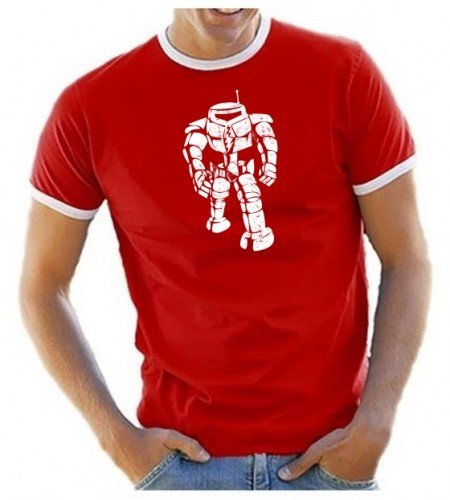 Coole-Fun-T-Shirts Herren T-Shirt Sheldon Robot Big Bang Theory!, rot, M, BK105 von Coole-Fun-T-Shirts