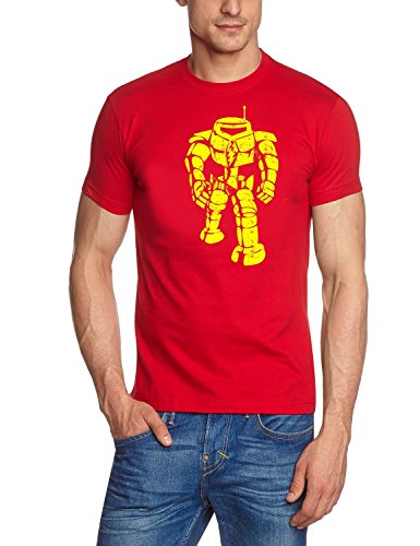 Coole-Fun-T-Shirts Herren T-Shirt Sheldon Robot Big Bang Theory!, rot-gelb, S, BK104 von Coole-Fun-T-Shirts