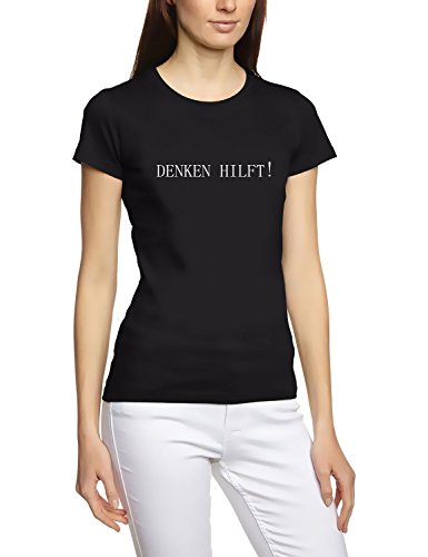 Coole-Fun-T-Shirts Herren t-Shirt Denken HILFT !Girly_schwarz GR.S von Coole-Fun-T-Shirts