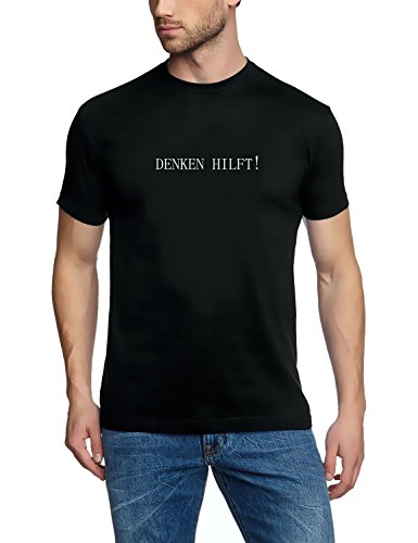 Coole-Fun-T-Shirts Herren t-Shirt Denken HILFT !schwarz GR.L von Coole-Fun-T-Shirts