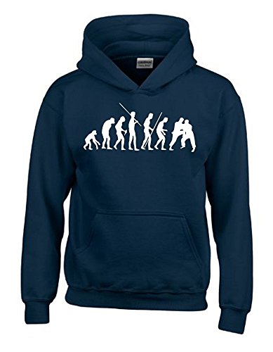 Judo Evolution Kinder Sweatshirt mit Kapuze Hoodie Navy-Weiss, Gr.152cm von Coole-Fun-T-Shirts
