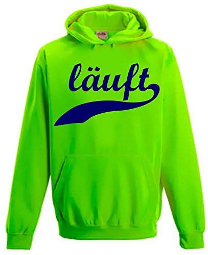 Coole-Fun-T-Shirts LÄUFT ! Kinder NEON Sweatshirt Green Gr.Kinder 3/4 Jahre von Coole-Fun-T-Shirts