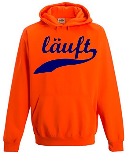 Coole-Fun-T-Shirts LÄUFT ! Kinder NEON Sweatshirt orange Kinder 7/8 Jahre von Coole-Fun-T-Shirts