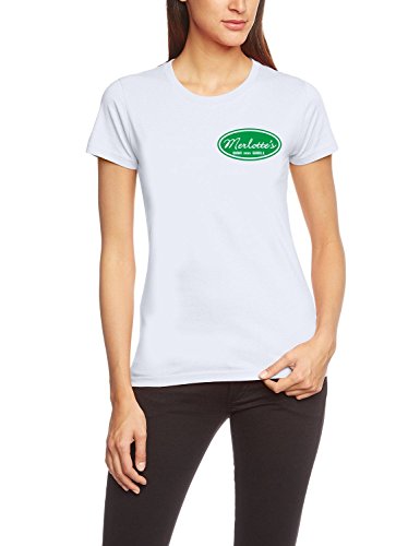 Coole-Fun-T-Shirts T-Shirt Merlotte's BAR and GRILL - true blood ! - Druck vorne + hinten ! Girly, weiß-green, M, 10731_GIRLY-weiss-green_GR.M von Coole-Fun-T-Shirts