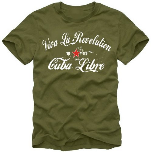 Coole-Fun-t-Shirts Herren t-Shirt Viva La Revolution Kuba Libre Vintage Oliv GR.L von Coole-Fun-T-Shirts