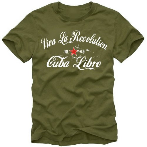 Coole-Fun-t-Shirts Herren t-Shirt Viva La Revolution Kuba Libre Vintage Oliv GR.M von Coole-Fun-T-Shirts