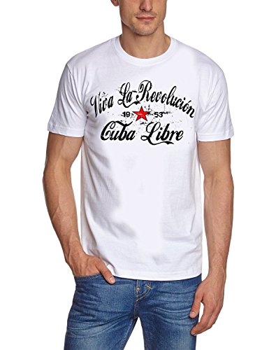 Coole-Fun-t-Shirts Herren t-Shirt Viva La Revolution Kuba Libre Vintage Weiss GR.XXXL von Coole-Fun-T-Shirts