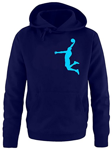 Coole-Fun-T-Shirts Dunk Basketball Slam Dunkin Kinder Sweatshirt mit Kapuze Hoodie Navy-Sky, Gr.128cm von Coole-Fun-T-Shirts