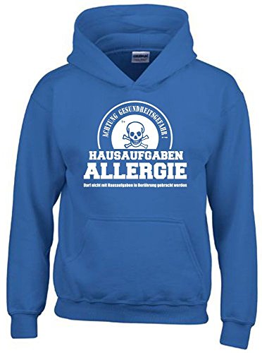 Coole-Fun-T-Shirts LÄUFT ! Kinder Sweatshirt mit Kapuze Hoodie blau-Weiss, Gr.164cm von Coole-Fun-T-Shirts