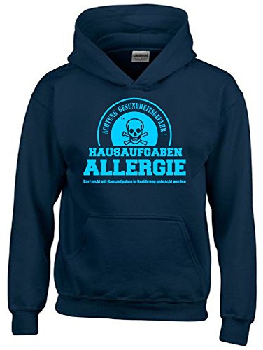 Coole-Fun-T-Shirts LÄUFT ! Kinder Sweatshirt mit Kapuze Hoodie Navy-Sky, Gr.164cm von Coole-Fun-T-Shirts