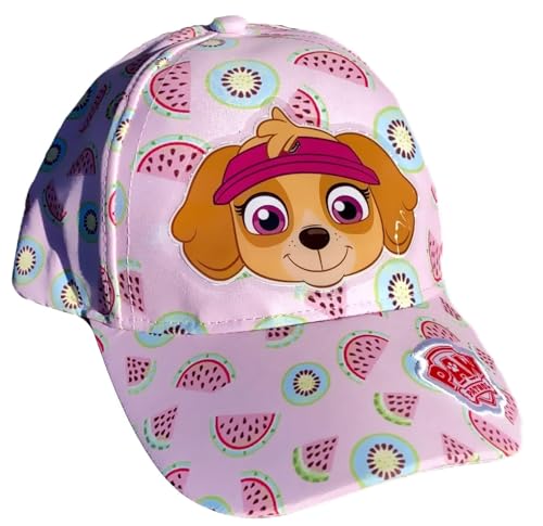 Mädchen Cap Rosa kompatibel zu PAW Patrol Sommerhut Strandhut Schirmmütze Glitzerschirm Basecap Cappie Sonnenschutz Kita Schule von Coole-Fun-T-Shirts