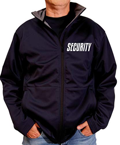 SECURITY SOFTSHELL Jacke mit WUNSCHNAME personalisiert Blouson für Herren mit reflektierendem Druck vorne + hinten S M L XL 2X 3XL Sicherheitsdienst Türsteher Detektei + IHR NAME (M) von Coole-Fun-T-Shirts