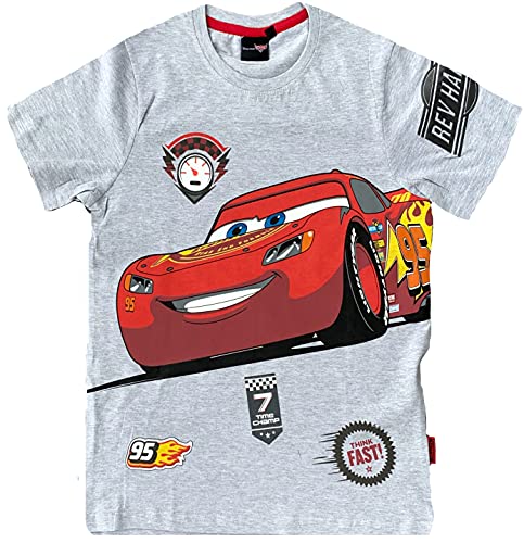 T-Shirt für Jungen im Stil von Cars Lightning McQueen Oeko-TEX 100 für Alter 7 8 9 10 11 Jahre Gr.134/140 von Coole-Fun-T-Shirts