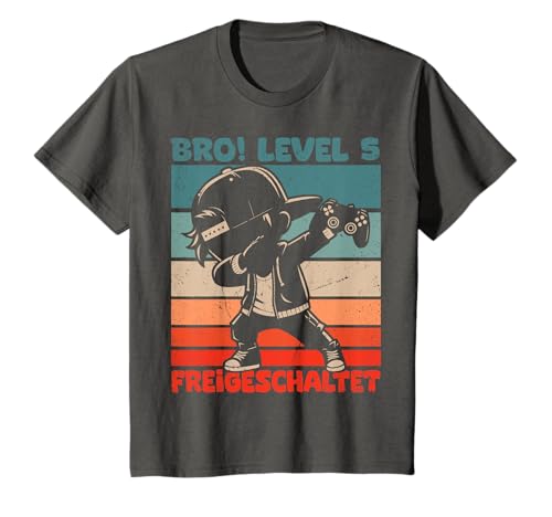 Kinder Bro! Level 5 Freigeschaltet 5.Geburtstag Video Gamer Junge T-Shirt von Coole Gamer Geburtstag Zocker Video Spieler Jungs