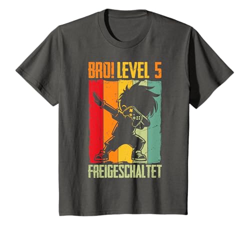 Kinder Bro! Level 5 Freigeschaltet 5.Geburtstag Video Gamer Junge T-Shirt von Coole Gamer Geburtstag Zocker Video Spieler Jungs