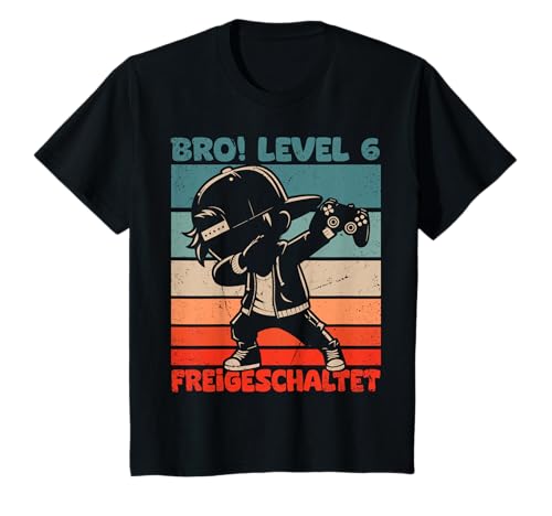 Kinder Bro! Level 6 Freigeschaltet 6.Geburtstag Video Gamer Junge T-Shirt von Coole Gamer Geburtstag Zocker Video Spieler Jungs