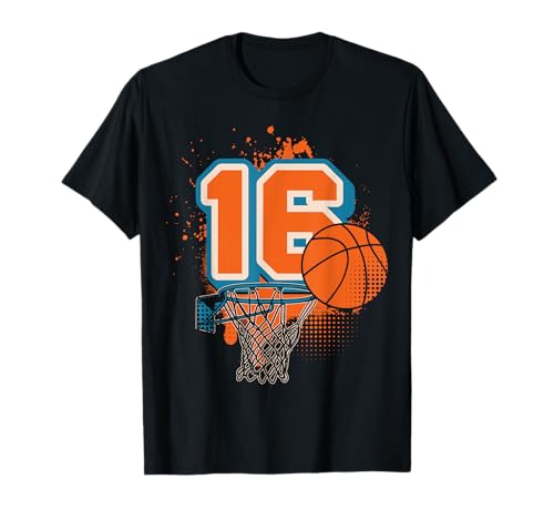 16. Geburtstag Basketball Spieler Teenager Jungs Mädchen T-Shirt 16. Geburtstag Basketball Spieler Teenager Jungs Mädchen T-Shirt von Coole Geburtstag Basketball Liebhaber Geschenke
