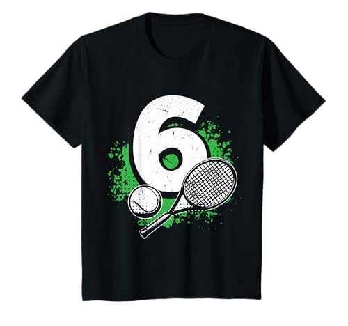 6. Geburtstag Tennis Spieler Kinder Jungs Mädchen T-Shirt von Coole Geburtstag Tennis Liebhaber Geschenke