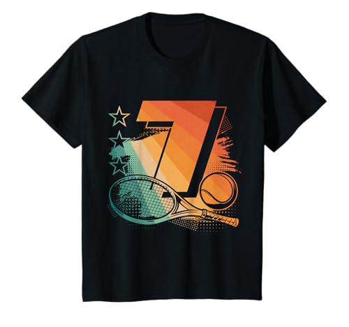 7. Geburtstag Tennis Spieler Kinder Jungs Mädchen T-Shirt von Coole Geburtstag Tennis Liebhaber Geschenke
