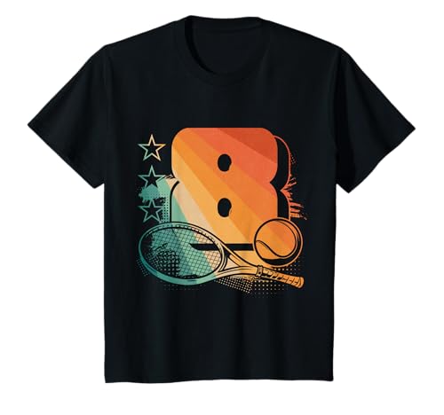 8. Geburtstag Tennis Spieler Kinder Jungs Mädchen T-Shirt von Coole Geburtstag Tennis Liebhaber Geschenke