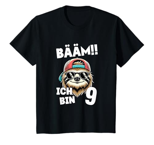 Kinder BÄÄM Ich Bin 9 Geburtstag Cooler Faultier Geburtstagsdeko T-Shirt Kinder BÄÄM Ich Bin 9 Geburtstag Cooler Faultier Geburtstagsdeko T-Shirt von Coole Geburtstagsgeschenk für 9 Jährige Jungs