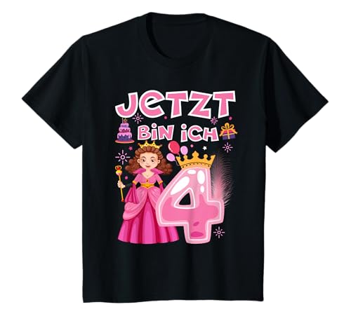 4. Geburtstag 4 Jahre Mädchen Prinzessin Now Bin Ich 4 T-Shirt von Coole Geschenke Zum Geburtstag Für Mädchen & Junge