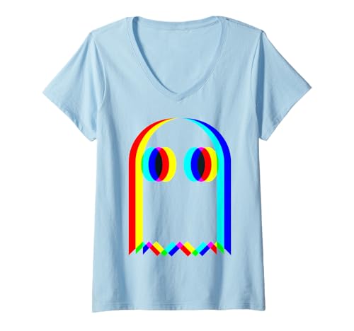 Damen Retro Glitch Geist RGB Arcade Design Bunt Pixel Look T-Shirt mit V-Ausschnitt Damen Retro Glitch Geist RGB Arcade Design Bunt Pixel Look T-Shirt mit V-Ausschnitt von Coole Geschenkideen Für Gamer Retro Fans