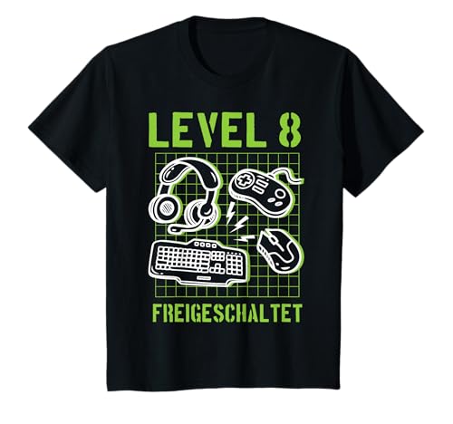 8 Geburtstag Junge Deko Gamer Zocker für 8 jährige Jungen T-Shirt von Coole Geschenkideen Geburtstag Gamer Junge