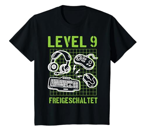 9 Geburtstag Junge Deko Gamer Zocker für 9 jährige Jungen T-Shirt von Coole Geschenkideen Geburtstag Gamer Junge