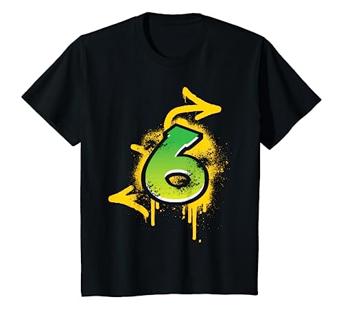 Kinder 6. Geburtstag Geschenk Kinder Jungs Mädchen Graffiti HIPHOP T-Shirt von Coole Graffiti Hip-Hop Geburtstagsgeschenkideen