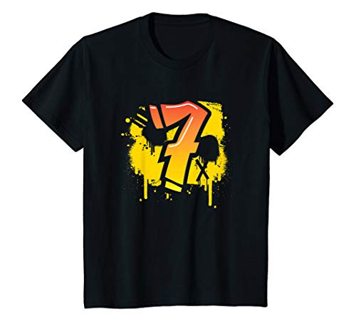 Kinder 7. Geburtstag Geschenk Kinder Jungs Mädchen Graffiti HIPHOP T-Shirt von Coole Graffiti Hip-Hop Geburtstagsgeschenkideen