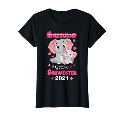 Einzelkind Große Schwester 2024 Elefanten Mädchen T-Shirt Einzelkind Große Schwester 2024 Elefanten Mädchen T-Shirt von Coole Große Schwester Elefanten