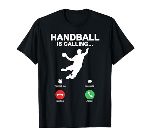 Coole Handballer Geschenke Herren & Kinder T-Shirt Schwarz S Handball Is Calling Sprung Wurf Grafik von Coole Handballer Geschenke