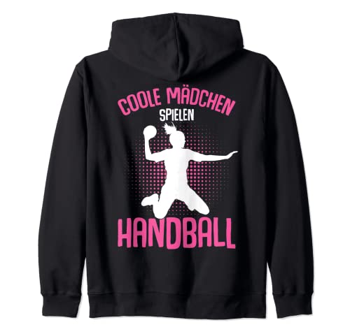 Coole Mädchen Spielen Handball Handballerin Kapuzenjacke von Coole Handballspielerin & Handballer Zubehör