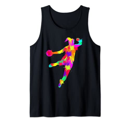 Handball Handballerin Handballspieler Mädchen Kinder Tank Top von Coole Handballspielerin & Handballer Zubehör