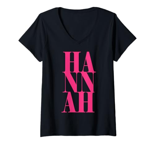 Damen Hannah Name Vorname Moderner Abstrakter Style Stil pink T-Shirt mit V-Ausschnitt Damen Hannah Name Vorname Moderner Abstrakter Style Stil pink T-Shirt mit V-Ausschnitt von Coole Hannah Namensgeschenke Druck Design