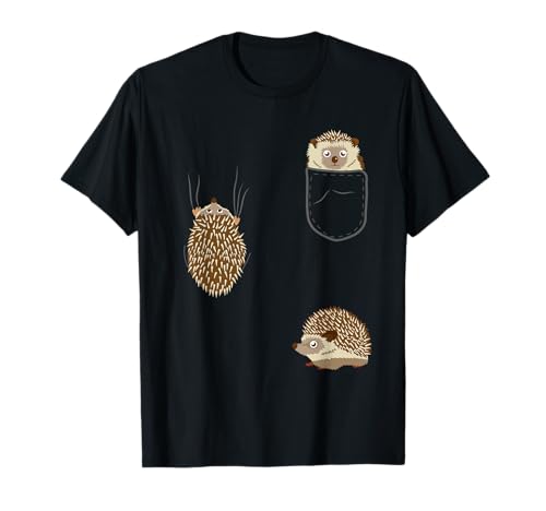 Kinder Igel in Brusttasche Kleidung Hedgehog Geschenk Igel T-Shirt von Coole Igel Kleidung